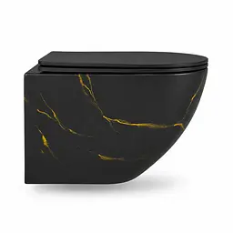 Підвісний безободковий унітаз VBI Vulcano Tornado black marble matt VBI-020418 - мініатюра 4