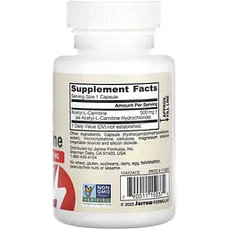 Ацетил L-карнітин Jarrow Formulas Acetyl L-Carnitine 500 мг 60 вегетаріанських капсул - мініатюра 2