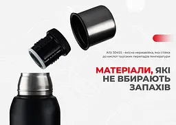 Туристичний термос Naturehike Q-9H NH19SJ010 (304 сталь) 1.0л (Чорний) - мініатюра 8
