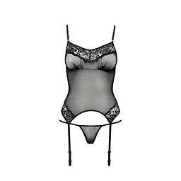 Корсет з пажами Passion MELANIA CORSet black L/XL - мініатюра 5