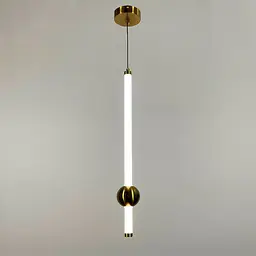 Led світильник у вертикальній формі 60 см із латунною кулькою | Арт. YG 517A/600 VL AB | Line F - мініатюра 2
