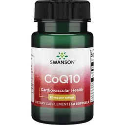Натуральна добавка Swanson CoQ10 30 mg, 60 гелевих капсул