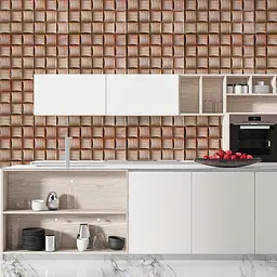 Декоративна ПВХ панель дерев'яні квадрати Sticker Wall 960х480х4мм (1060) - мініатюра 6