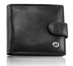 Стильне шкіряне портмоне ST Leather В 103 чорне 9,5 см