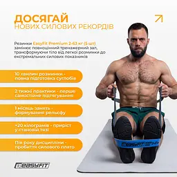 Набір двошарових резинок для підтягування EasyFit Premium 2-63 кг (5 шт) - мініатюра 10