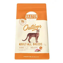 Сухий корм для дорослих котів Araton Outdoor Adult All Breeds з куркою та індичкою 1.5 кг - мініатюра 2