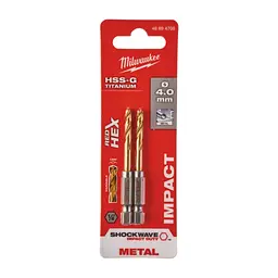 Свердло Milwaukee по металу RedHEX HSS-G TiN, 4,0 мм, (2шт) (48894708) - мініатюра 3