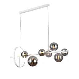 Люстра стельова LED Levistella 918LP267-7 WH+BK, 7 плафонів, сучасний стиль, білий + чорний метал