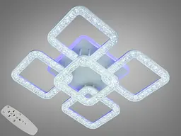 Люстра стельова LED Diasha S2205/4+1WH, 65W, 3200K-6500K, білий акрил, сучасний стиль з диммером та пультом