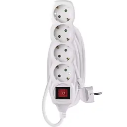 Мережевий фільтр с виключателем, 4 розетки, 1.5 мм2, 3м, White (P1423R)