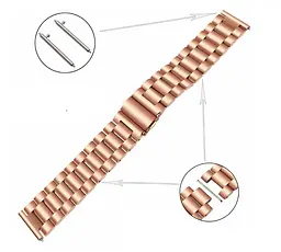Металевий ремінець Primo для годинника Xiaomi Huami Amazfit Sport SmartWatch Rose Gold - мініатюра 5