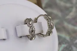 Сережки кільця Хuping Jewelry тріо 1.6 см сріблясті - мініатюра 2