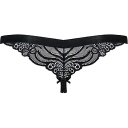 Мереживні танги з доступом Obsessive 828-THC-1 crotchless Thong S/M, чорні - мініатюра 2