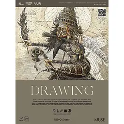 Блок Muse Drawing на склейці 18x24 см 30 аркушів в асортименті (PB-GB-030-084)