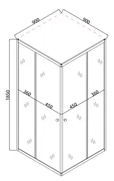 Душова кабіна без піддону Mixxus Cubic SC01-90x90x185-TR хром прозоре скло 4 мм MI6906, Універсальна, прозорий, хром - мініатюра 4