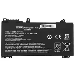 Акумулятор HP RE03XL (ProBook 430 G6, 440 G6, 445 G6, 450 G6) 11.55V 3500 mAh 40Wh Black
