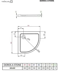 Душовий піддон Radaway Doros A Stone під камінь 90x90 SDRA9090-01-04S - мініатюра 4