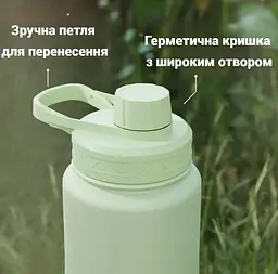 Пляшка для води Smartshake Bohtal Insulated Sports Bottle 960 ml/32 oz Black Batman металева з подвійною вакуумною ізоляцією (11292301) - мініатюра 5