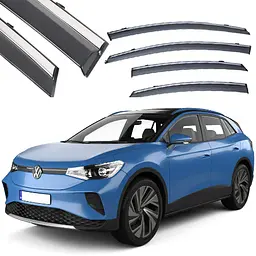 Дефлектори вікон вітровики Benke для Volkswagen ID.4 2020- Хром Молдинг З Нержавіючої Сталі 3D