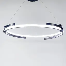 LED люстра у чорному кільцевому каркасі Ø 80 см | Line F | Арт. SGA18-800 BK