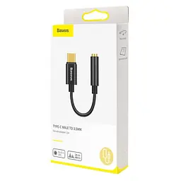 AUX-адаптер Baseus Type-C Male to 3.5mm Female Adapter L54 чорний CATL54-01 - мініатюра 2