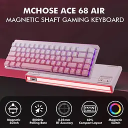 Ігрова магнітна клавіатура MCHOSE ACE 68 Air / Дротове підключення / Kailh Magnetic God Switch / Pink - мініатюра 7