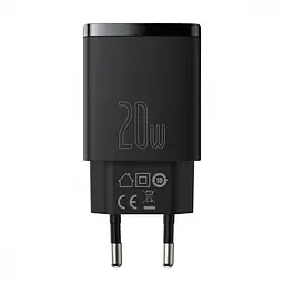Мережевий зарядний пристрій Baseus Compact Quick Charger 20W QC+ PD 1Type-C+1USB чорний(32367 black)