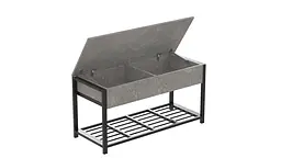 Банкетка з ящиком Ferrum-decor Дрейк 2 550x1200x400 метал Чорний ДСП Бетон 16 мм (FRD-103072) - мініатюра 5
