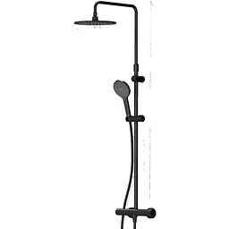 Душова система ShowerSpot з термостатом Am.Pm Like black matt F0780422, Чорний матовий