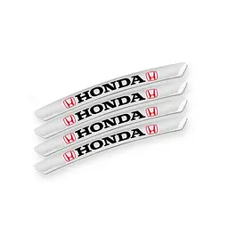 Емблема обода колеса Honda 4 шт Алюміній наклейка на диски на скотчі Сірі