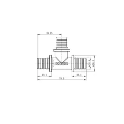 Трійник рівнопрохідний Koer Ka.T20 - 20(2.8mm) x 20(2.8mm) x 20(2.8mm) KR4885 - мініатюра 2