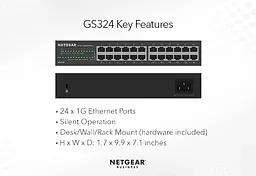 Комутатор GS324 24xGE, Некерований NETGEAR teh0018186 - мініатюра 2