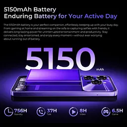 Смартфон Oukitel C6 5G 6.8" HD+ /12GB/512GB/ Dimensity 6300 /5150mAh/ 50+5Мп / Purple - мініатюра 4