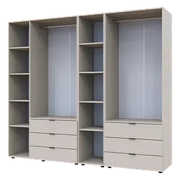 Розпашна Шафа для одягу Doros Гелар з Етажеркою Кашемір 2+3 ДСП 231.9х49.5х203.4 (80737650) - мініатюра 17