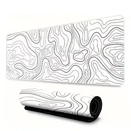 Килимок для миші та клавіатури Topographic / 80×30 см / White