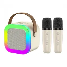 Bluetooth колонка з двома караоке мікрофонами та RGB підсвічуванням Winso K12 10W