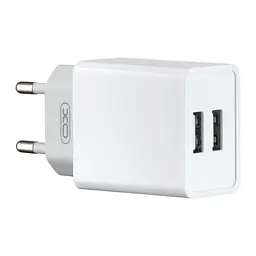 Мережевий зарядний пристрій XO L65EU 2.4A two USB charger Білий