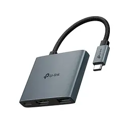 Хаб USB TP-Link 3-in-1, Grey, Type-C 3.1 - 1xType-C (100 Вт)/1xUSB 3.0/HDMI 4K, 18 см, алюмінієвий корпус (UH3020C)