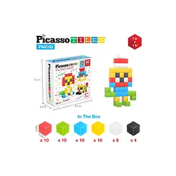 Конструктор Picasso магнітний Tiles Building Cubes 50 деталей (817338023645) - мініатюра 2