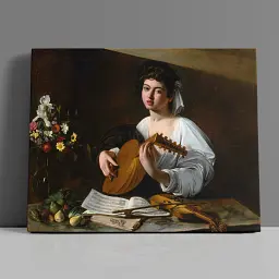Інтер'єрна картина Лютніст, Караваджо, Caravaggio, інтер'єрний декор, 60×75 см (id7009)