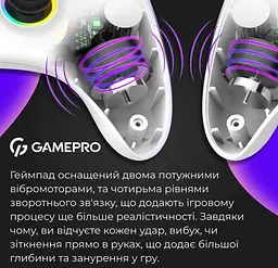 Геймпад джойстик GamePro GP-X13-W Xinput Bluetooth/2.4G/USB (Switch/PC/iOS/Android) White - мініатюра 13