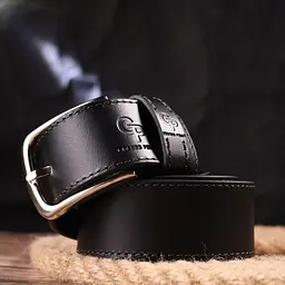 Надійний ремінь для чоловіків з натуральної шкіри Grande Pelle 21464 чорний 120 см - мініатюра 10