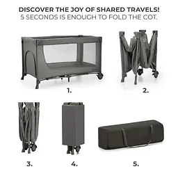 Ліжко-манеж Kinderkraft Joy 2 Dark Grey (KLJOY02DGR00000) - мініатюра 3
