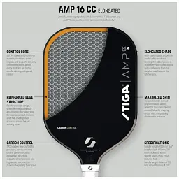 Ракетка для піклболу Stiga AMP CC 16 Elongated (3202-0318-04) (932362) - мініатюра 7