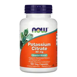 Калий Potassium Citrate 99 mg 180 капсул NOW vit0005807