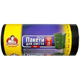 Пакети для сміття Помічниця 120 л 25 шт. (4820012340200)