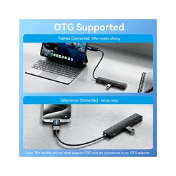 Концентратор Vention USB to 4xUSB 3.2 Gen2 + USB-C 10Gbps 0.15m black (CHOBB) - мініатюра 7