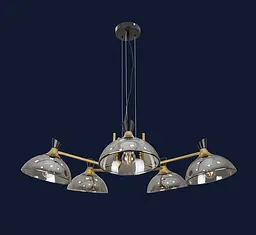 Люстра стельова Levistella 761J2012-5, 5 плафонів, E27, бронзовий та чорний метал, сучасний стиль - мініатюра 2