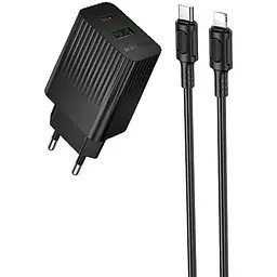МЗП Borofone BAS76A Source PD30W+QC3.0 (1USB-A/1C) + кабель Type-C to Lightning Black