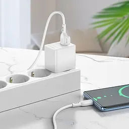 Мережевий зарядний пристрій Borofone BAS11A Erudite single port 1USB/2.1A+ Cable Type-C білий - мініатюра 2